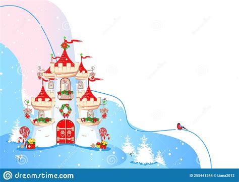 Winter Castle For Beautiful Princess Stock Vector Illustration Of Decoration Blue 255441344