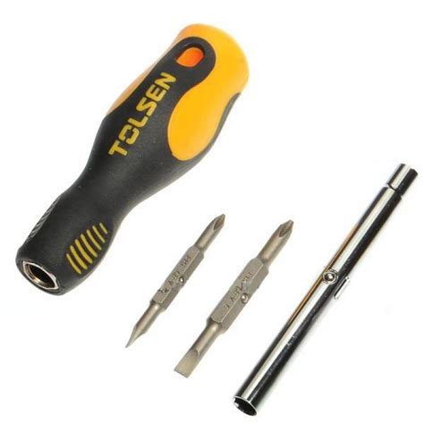 Tolsen Fastening Tools 6 In 1 Screwdriver Interchangeable Set Soft Grip