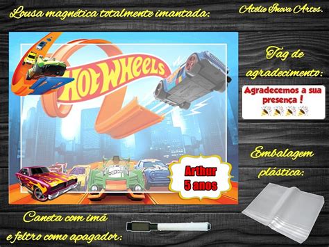 Lousa Magnética Hot Wheels Embalagem Elo