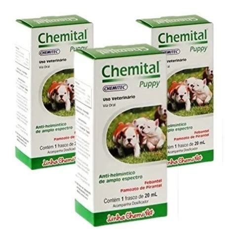 Chemital Puppy Vermífugo Cães Filhote 20ml Kit C 3 Un MercadoLivre