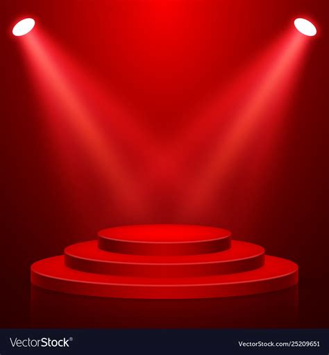 Round Stage Podium With Light Backdrop Royalty Free Vector