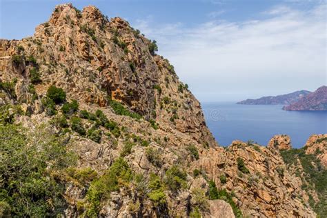 The Calanques De Piana And The Sea In Corsica Stock Photo Image Of