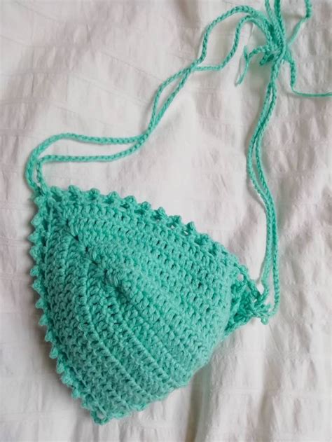 Adjustable Bikini Crochet Top Tie Back Bikini Top Swimwear Etsy