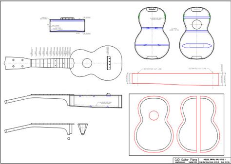 CAD Soprano Ukulele Plan Martin Style - CAD Guitar Plans