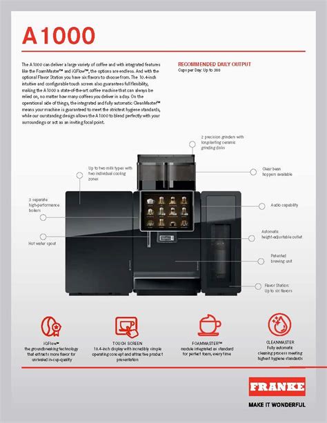 Franke A Fm Super Automatic Espresso Machine With Su Cm