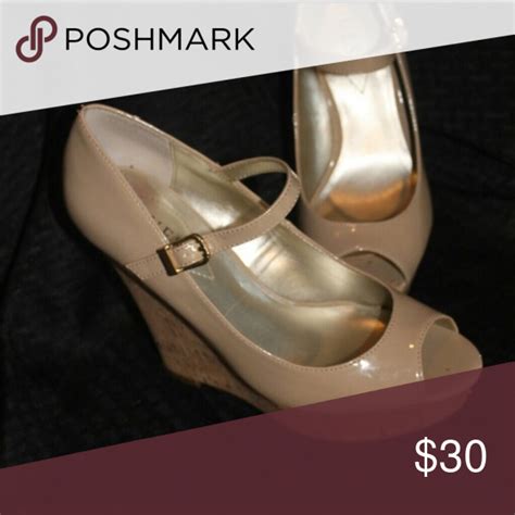 Guess Nude Peep Toe Wedge Sandal