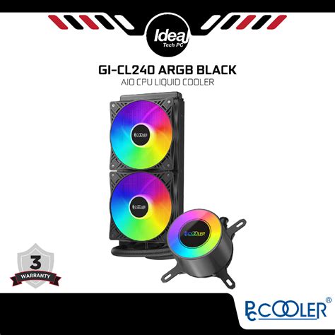 Pc Cooler Gi Cl Argb Black Aio Cpu Liquid Cooler Shopee Malaysia