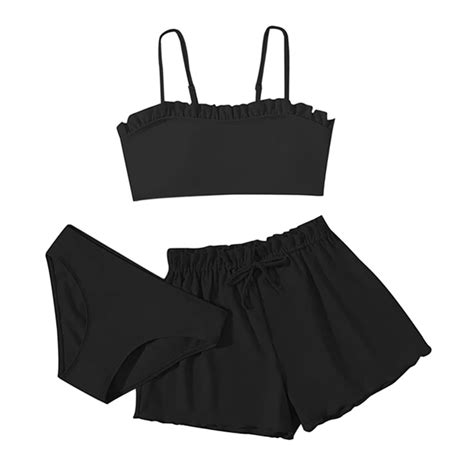 Gyratedream Girls Piece Swimsuit Tankini Set Beach Sport Quick Dry Swimwear Bikini Bathing