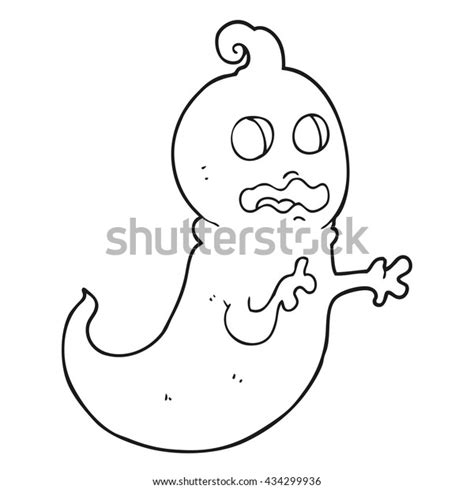 Freehand Drawn Black White Cartoon Ghost Stock Vector Royalty Free