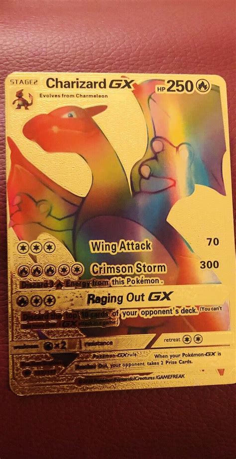 Mavin Rainbow Charizard GX Gold Fan Art Pokemon Card