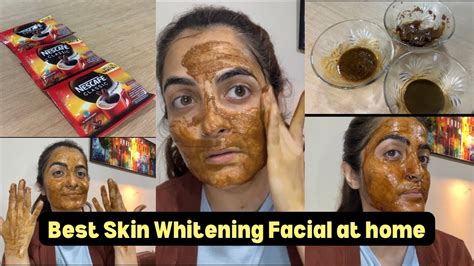 Skin Whitening Facial At Home Day Challenge Coffee Facial Youtube