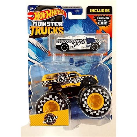 Mattel Hot Wheels Monster Truck Car Hw Mt Taxi Crushed Blind Sided Hkm Walmart