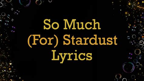 Fall Out Boy So Much For Stardust Lyrics Youtube