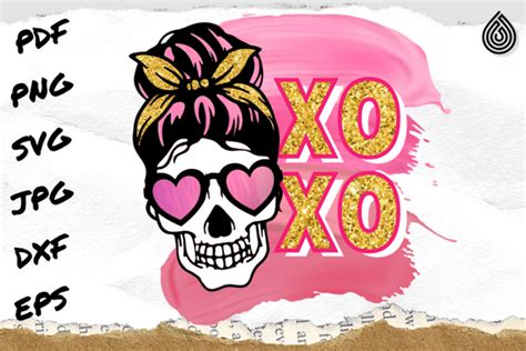 Xoxo Valentines Skull Png Svg Graphic By Svg Holywatershop · Creative