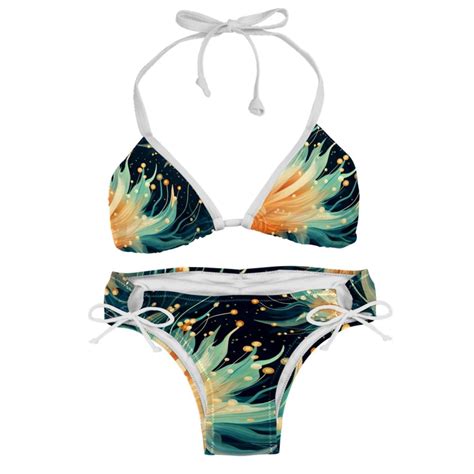 Sea Slug Swimsuit Women Bikini Set With Detachable Sponge And Adjustable Strap Swimwear Pack