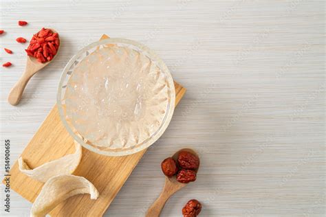 Edible bird's nest soup in glass bowl Stock Photo | Adobe Stock