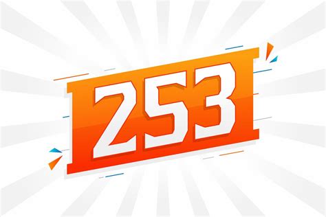 253 number vector font alphabet. Number 253 with decorative element ...