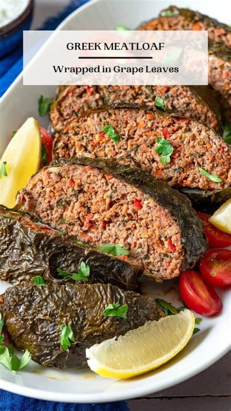 Greek Meatloaf Wrapped In Grape Leaves The Mediterranean Dish