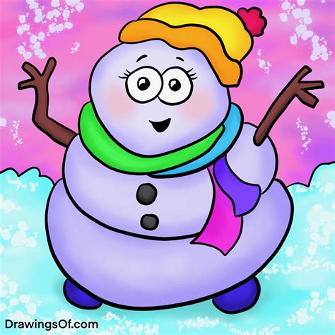 Snowman Drawing: Cute, Easy Instructions - Drawings Of...