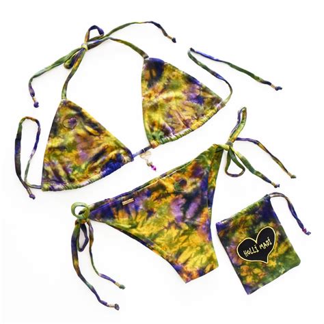 Hand Dyed Bikini Tie Dye Bikini Beaded Bikini Bikini Hand Etsy