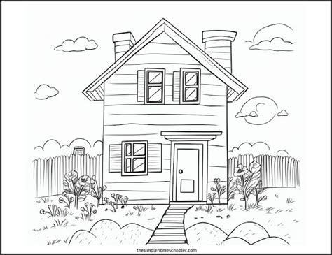 Best Free House Coloring Pages: Easy Print! - The Simple Homeschooler