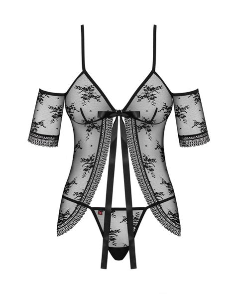 Babydoll Nero Con Perizoma Collezione Jennifairy Obsessive Lingerie