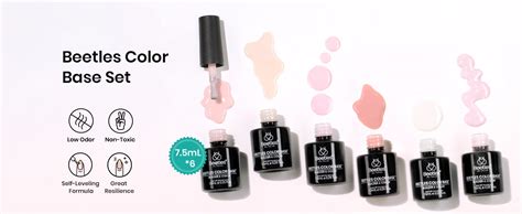 Amazon Beetles Color Base Gel Nail Polish 6 Colors Nude Pink Gel Polish Set Neutral Base
