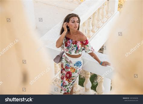 Lovely Sexy Girl Brunette Dress Posing Stock Photo 1301605636 Shutterstock
