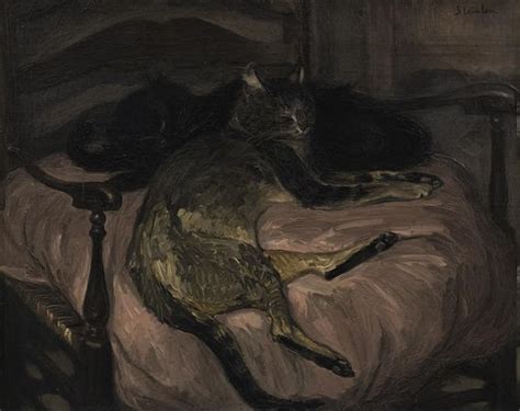 Artwork By Theophile Alexandre Steinlen Deux Chats De Reposant Dans Un