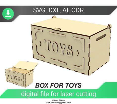 Box For Toys Laser Cut File For Glowforge Svg Box Cut File For Etsy