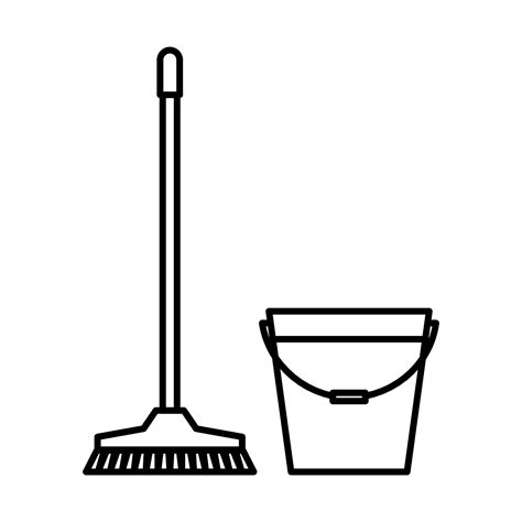 Mop And Bucket Clipart Black And White