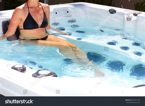 Beautiful Woman Relaxing Hot Tub Stock Photo Shutterstock