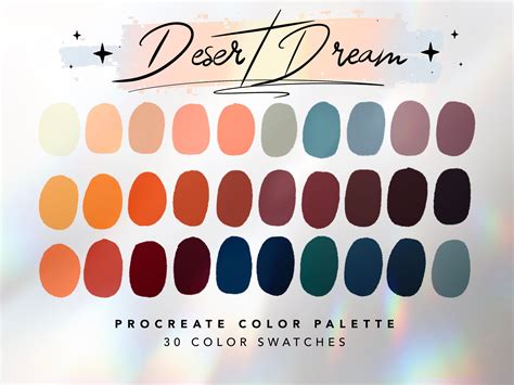 Desert Dream Procreate Color Palette Procreate Pastel Muted Color