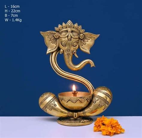 Golden Shrinath Art Gallery Brass Antique Finish D Ganesha Home At Rs