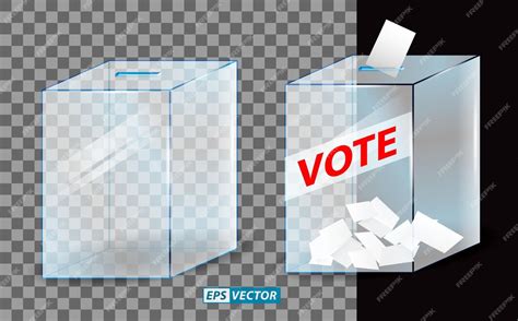 Premium Vector | Set of realistic vote box or glass ballot box ...