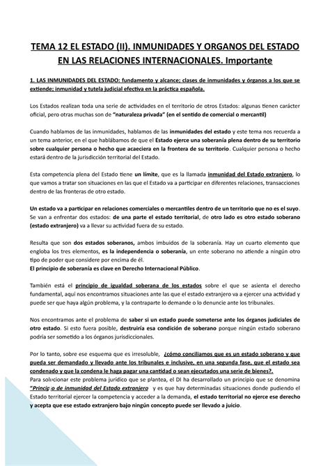 Derecho Internacional Publico Tema12 1 1 Tema 12 El Estado Ii