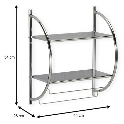 Idimex Etagère murale de salle de bain JANINE en métal chromé