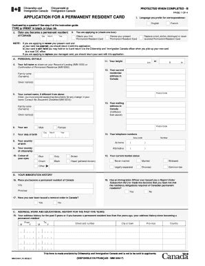 Fillable Online IMM 5444E Application For A Permanent Resident Card