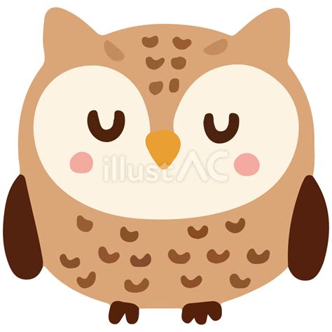 フリーカット絵素材／可愛いフクロウイラスト - No: 24646520｜無料イラスト・フリー素材なら「イラストAC」
