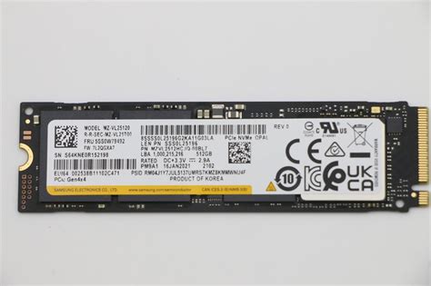 Lenovo ThinkPad SSD 512GB M.2 PCIe Gen4 NVMe 2280 Solid State Drive ...