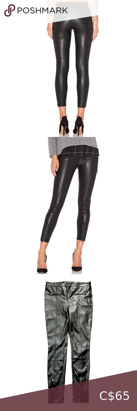 DAVID LERNER Classic Shiny Black Faux Leather Front Zip Cropped