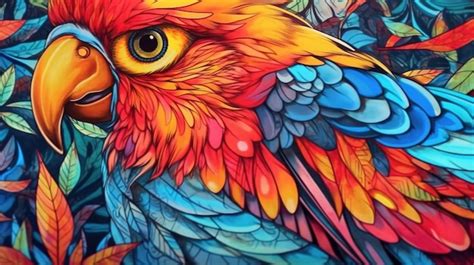 Premium AI Image | Exotic birds in vibrant colors Fantasy concept ...