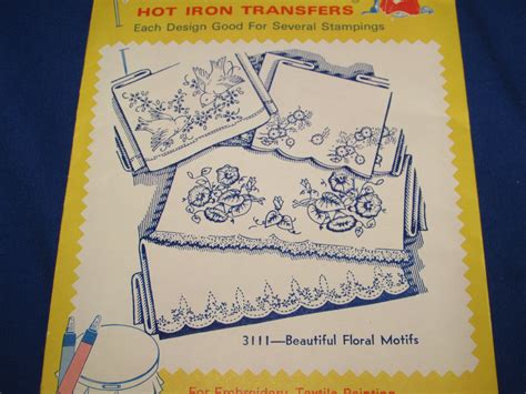 Aunt Marthas HOT IRON TRANSFERS Beautiful Floral Motifs Free Etsy