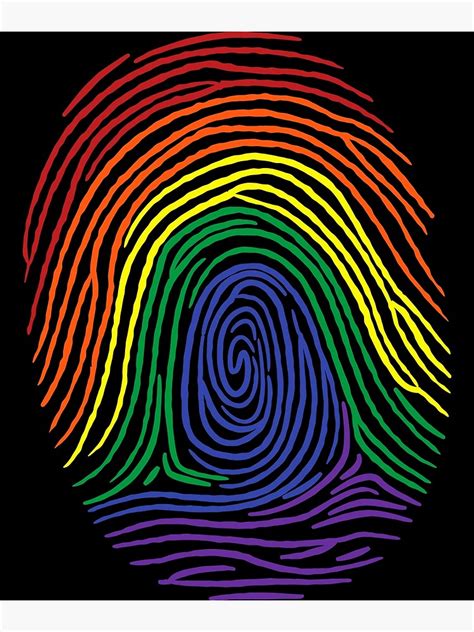 Póster Huella digital del arco iris del orgullo gay Mes del orgullo LGBTQ de Optix Redbubble