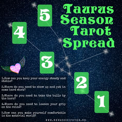 Taurus Season Tarot Or Oracle Spread New Age Hipster