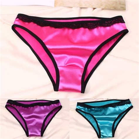 Grkn Women Sexy Satin Briefs G String Thongs Lingerie Underwear Panties Silky Knicker Shopee