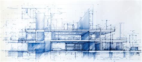 premium photo blueprint  architectural design   building