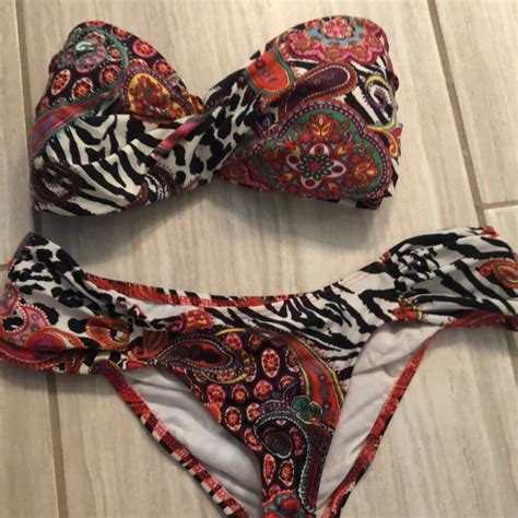 Luli Fama Printed Strapless Bikini Gem