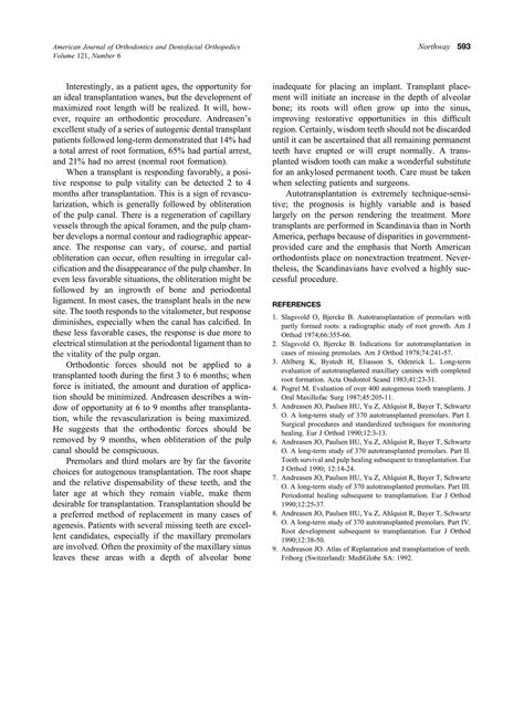 early orthodonatic treatment - autogenic dental transplants | PDF