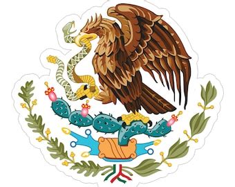 Mexico Seal Sticker Round Flag For Laptop Book Fridge Guitar Etsy